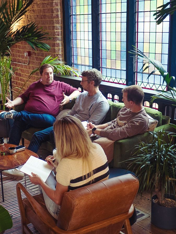 Founders in conversation at a Rare Company session